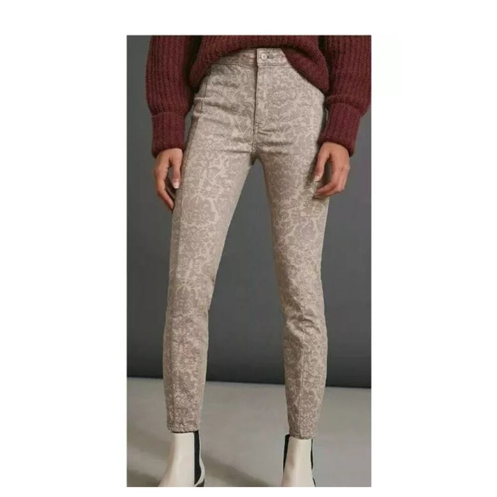Anthropologie Pilcro High Rise Denim Legging Floral Damask Pants 28 Unique